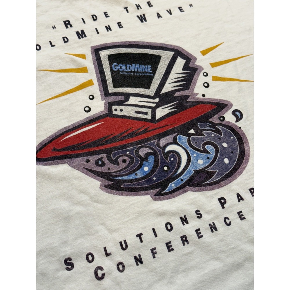 Vintage Tech T shirt Mens XL White Computer Software 90s tech bro
